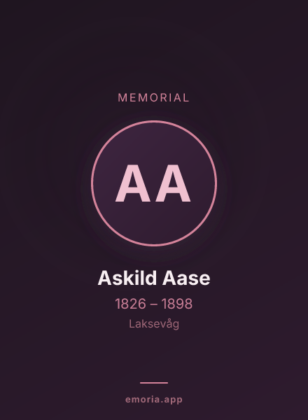 Memorial portrait of Askild Aase