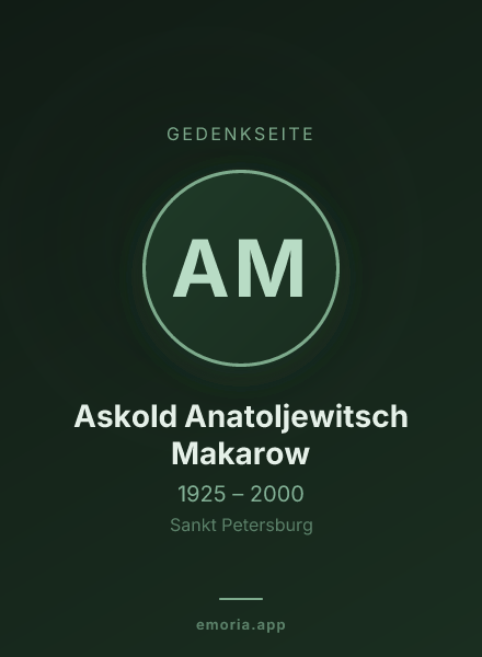 Gedenkportrait von Askold Anatoljewitsch Makarow