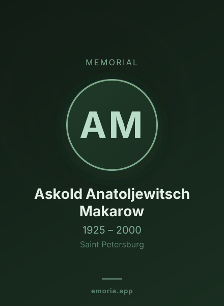 Memorial portrait of Askold Anatoljewitsch Makarow