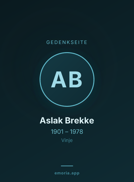 Gedenkportrait von Aslak Brekke