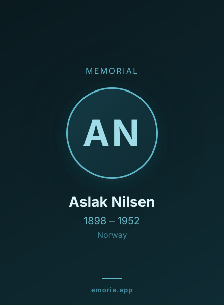 Memorial portrait of Aslak Nilsen