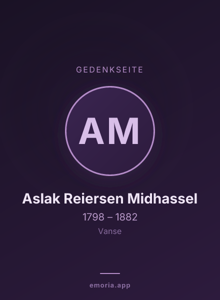 Gedenkportrait von Aslak Reiersen Midhassel