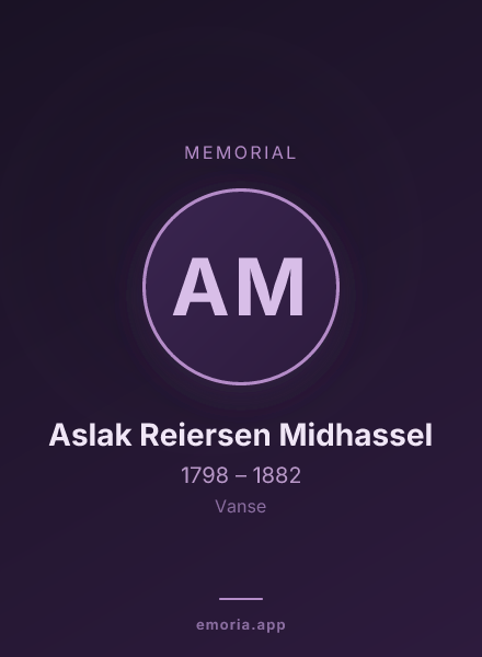 Memorial portrait of Aslak Reiersen Midhassel