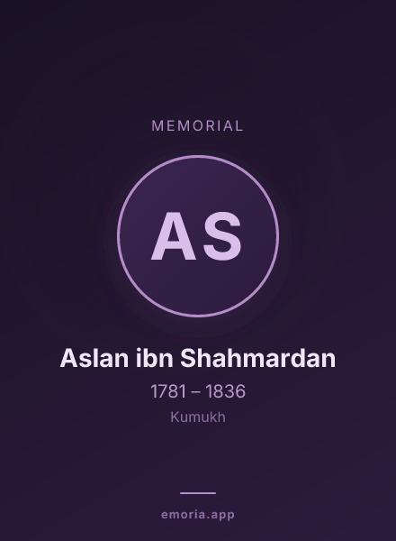 Memorial portrait of Aslan ibn Shahmardan