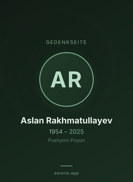 Gedenkportrait von Aslan Rakhmatullayev