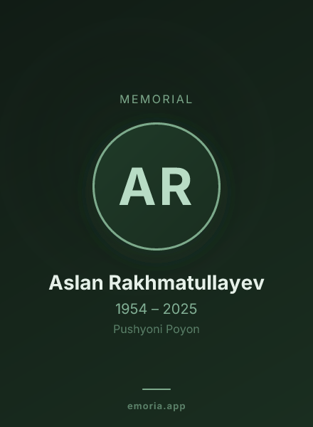 Memorial portrait of Aslan Rakhmatullayev