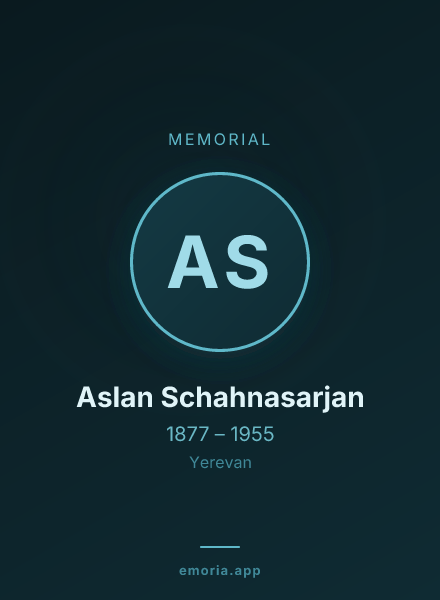 Memorial portrait of Aslan Schahnasarjan