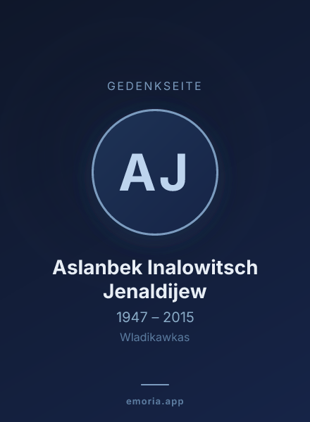 Gedenkportrait von Aslanbek Inalowitsch Jenaldijew