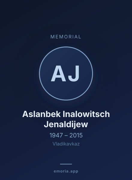 Memorial portrait of Aslanbek Inalowitsch Jenaldijew