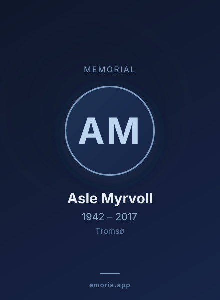 Memorial portrait of Asle Myrvoll