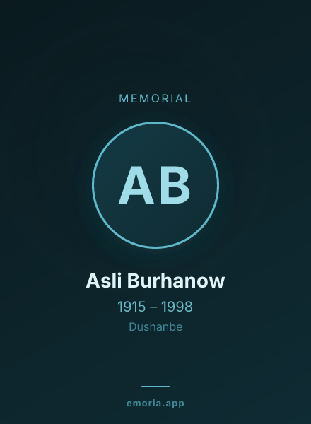 Memorial portrait of Asli Burhanow