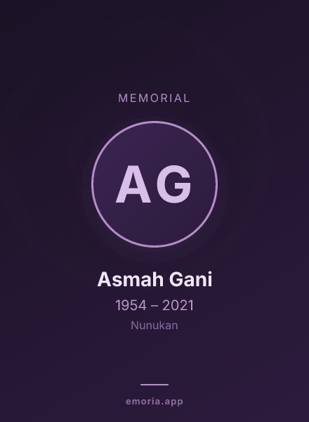 Memorial portrait of Asmah Gani