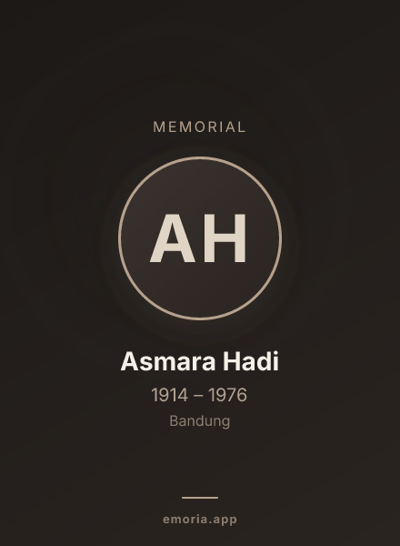 Memorial portrait of Asmara Hadi