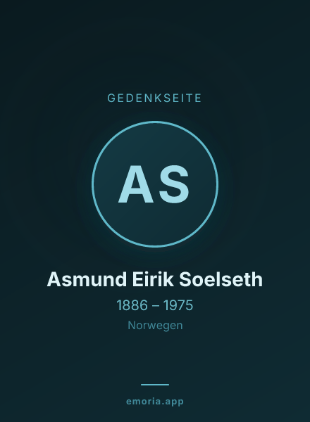 Gedenkportrait von Asmund Eirik Soelseth
