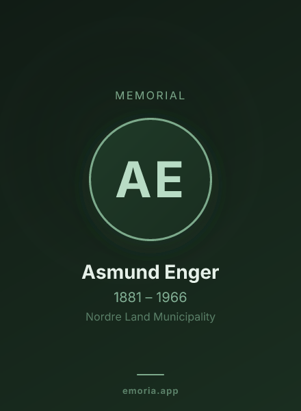 Memorial portrait of Asmund Enger