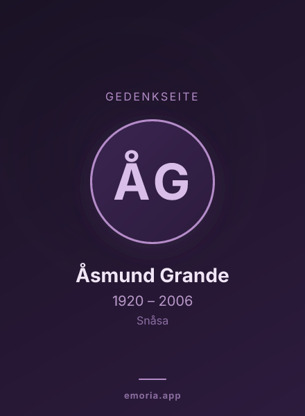 Gedenkportrait von Åsmund Grande