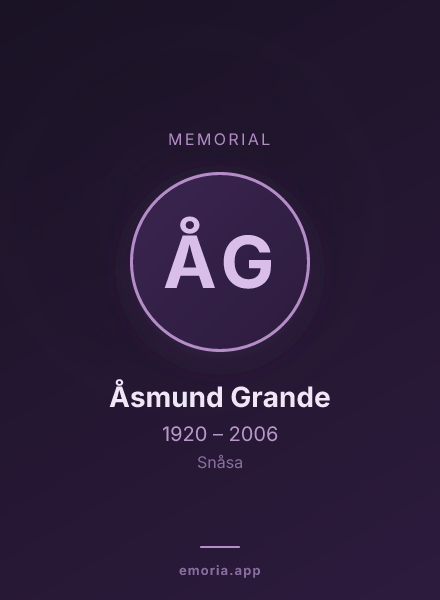 Memorial portrait of Åsmund Grande