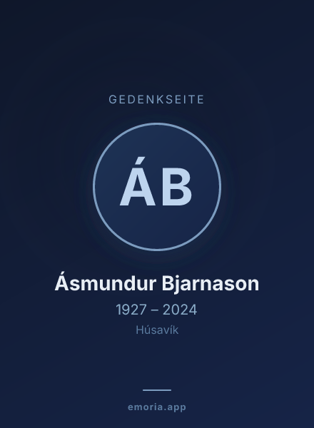 Gedenkportrait von Ásmundur Bjarnason