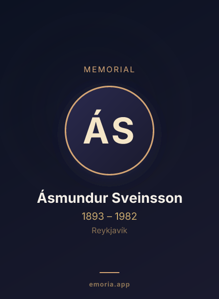 Memorial portrait of Ásmundur Sveinsson
