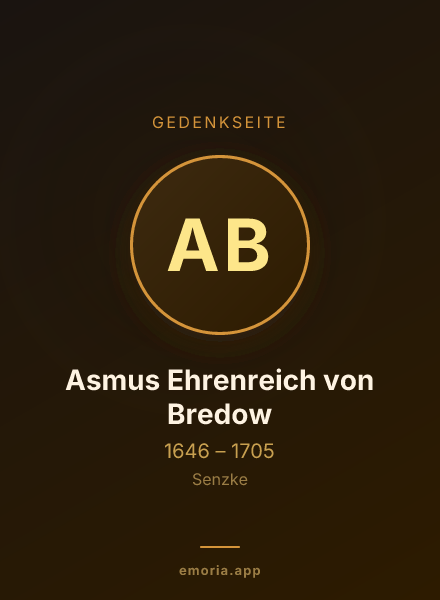 Gedenkportrait von Asmus Ehrenreich von Bredow