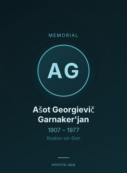 Memorial portrait of Ašot Georgievič Garnaker'jan