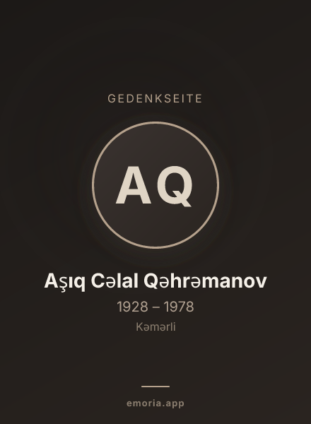 Gedenkportrait von Aşıq Cəlal Qəhrəmanov