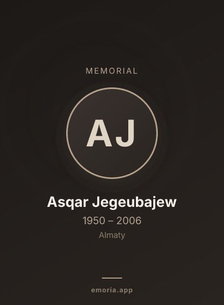Memorial portrait of Asqar Jegeubajew