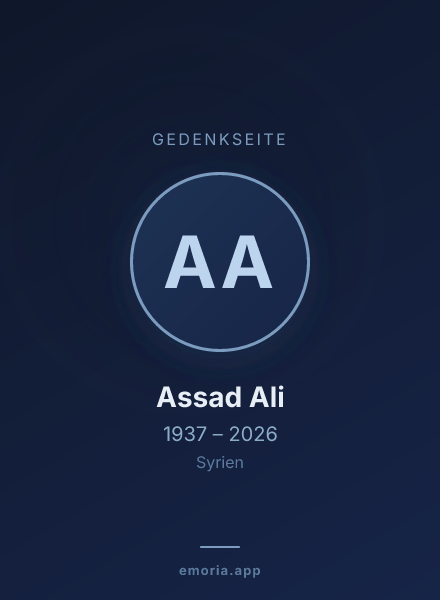 Gedenkportrait von Assad Ali