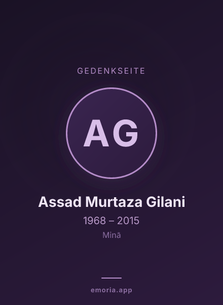 Gedenkportrait von Assad Murtaza Gilani