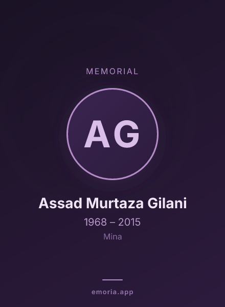Memorial portrait of Assad Murtaza Gilani