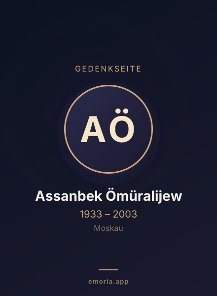 Gedenkportrait von Assanbek Ömüralijew