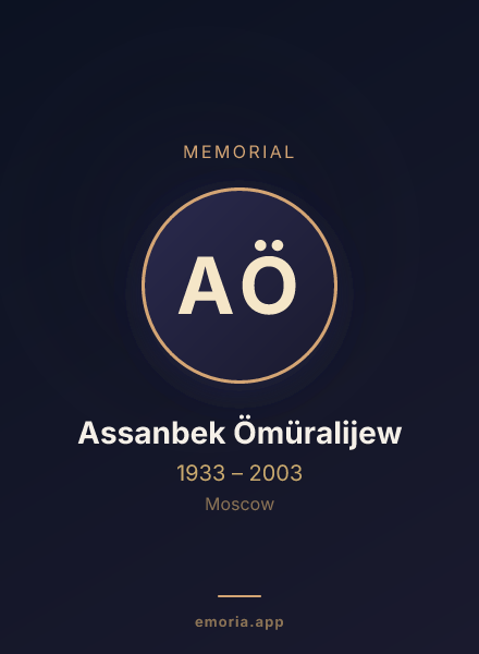 Memorial portrait of Assanbek Ömüralijew