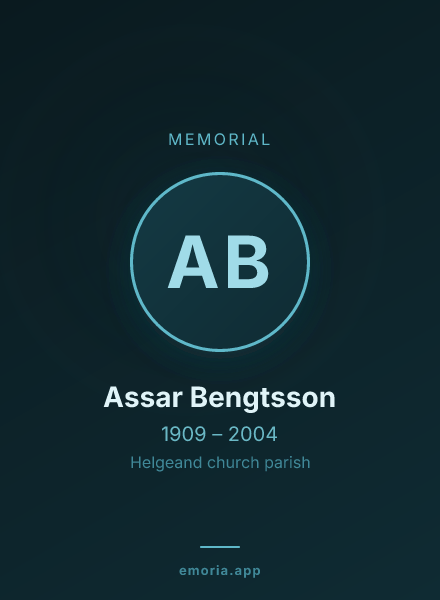 Memorial portrait of Assar Bengtsson