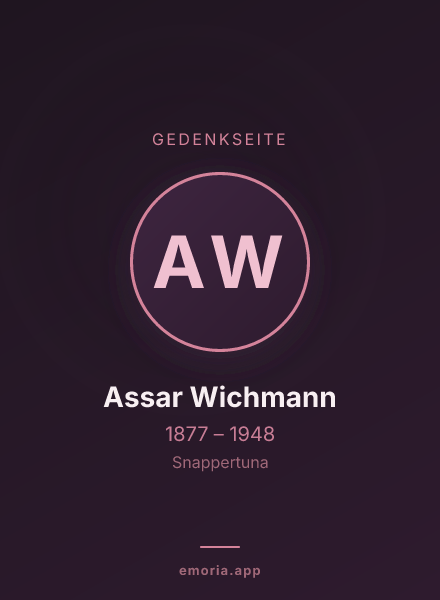 Gedenkportrait von Assar Wichmann