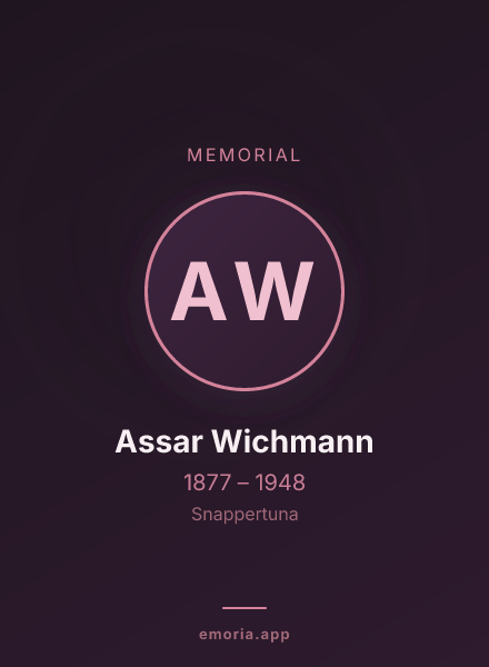 Memorial portrait of Assar Wichmann
