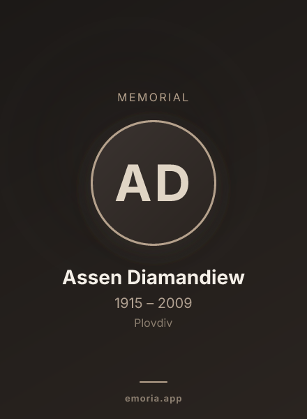 Memorial portrait of Assen Diamandiew