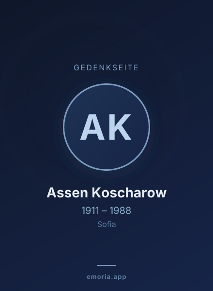 Gedenkportrait von Assen Koscharow