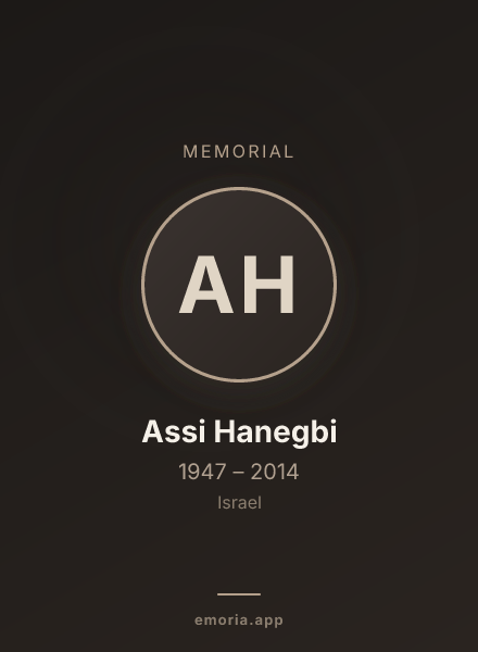Memorial portrait of Assi Hanegbi