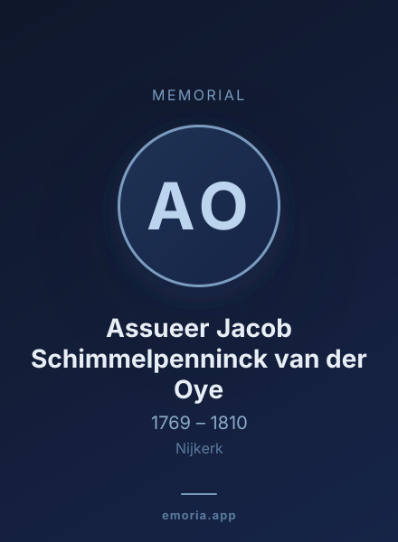 Memorial portrait of Assueer Jacob Schimmelpenninck van der Oye