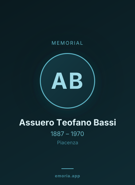 Memorial portrait of Assuero Teofano Bassi