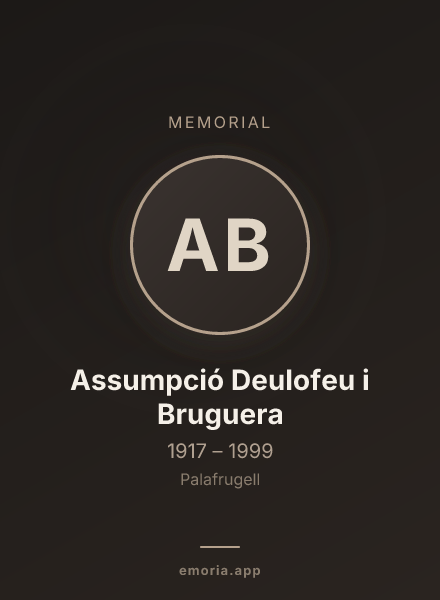 Memorial portrait of Assumpció Deulofeu i Bruguera