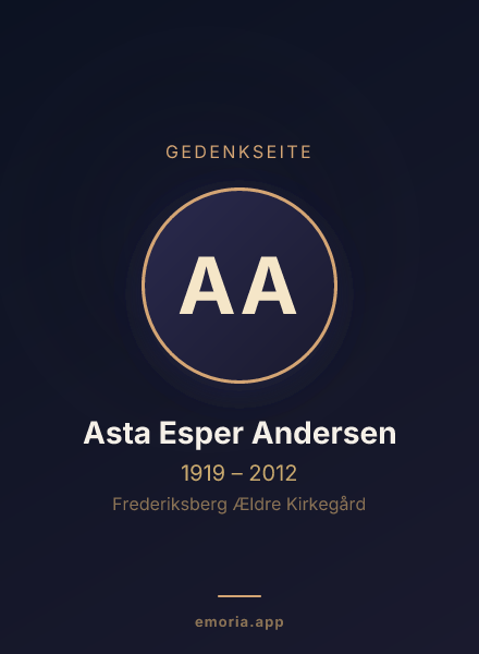 Gedenkportrait von Asta Esper Andersen