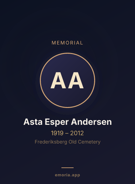 Memorial portrait of Asta Esper Andersen
