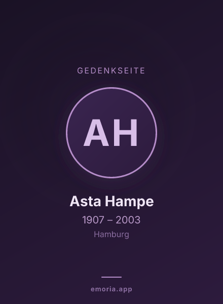 Gedenkportrait von Asta Hampe