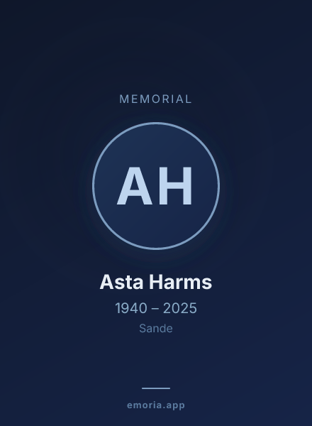 Memorial portrait of Asta Harms