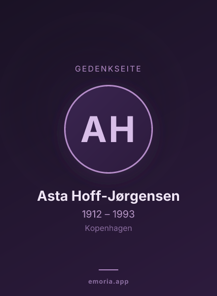 Gedenkportrait von Asta Hoff-Jørgensen