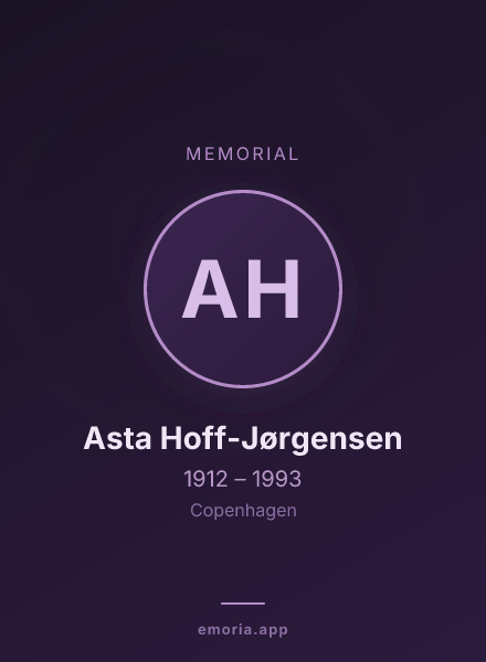 Memorial portrait of Asta Hoff-Jørgensen