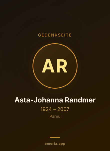 Gedenkportrait von Asta-Johanna Randmer