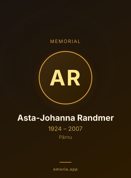 Memorial portrait of Asta-Johanna Randmer