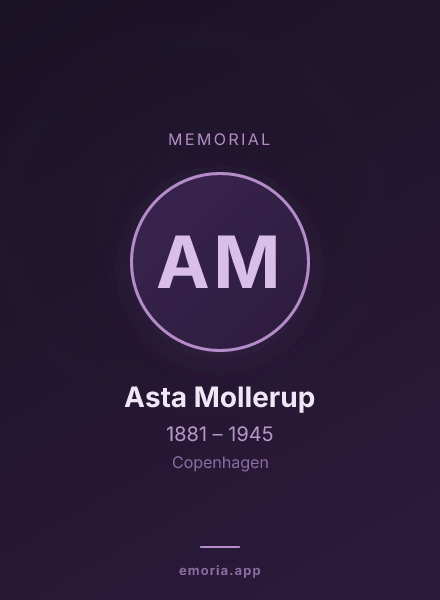 Memorial portrait of Asta Mollerup